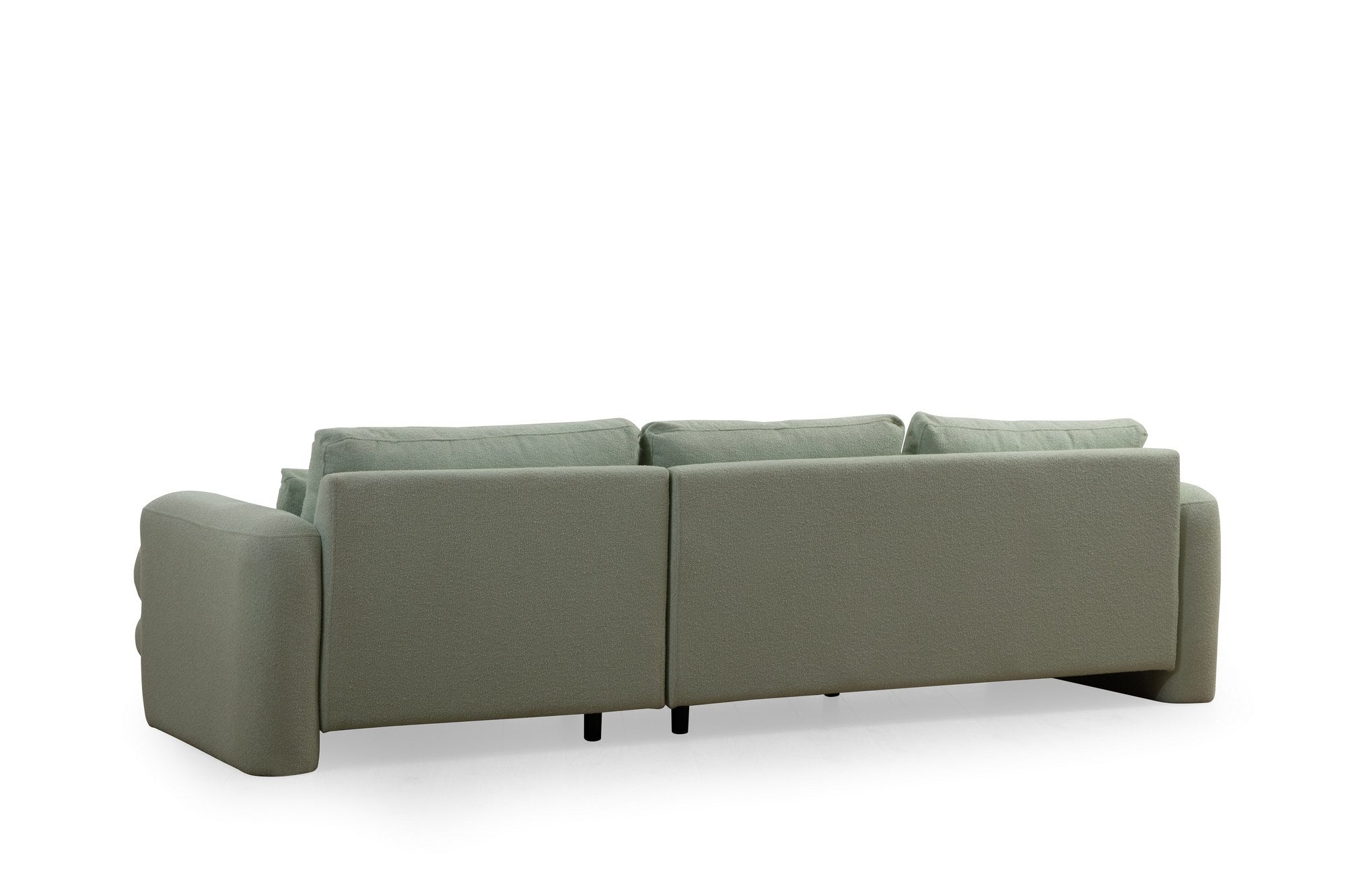 Ecksofa mit Chaiselongue Rechts, 3-Sitzer, aus Stoff, Lily Grün (5)