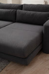 Ecksofa mit Chaiselongue Rechts, 3-Sitzer, aus Stoff, Lily Grau (5)