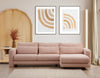 Ecksofa mit Chaiselongue Rechts, 3-Sitzer, aus Stoff, Lily Rosa