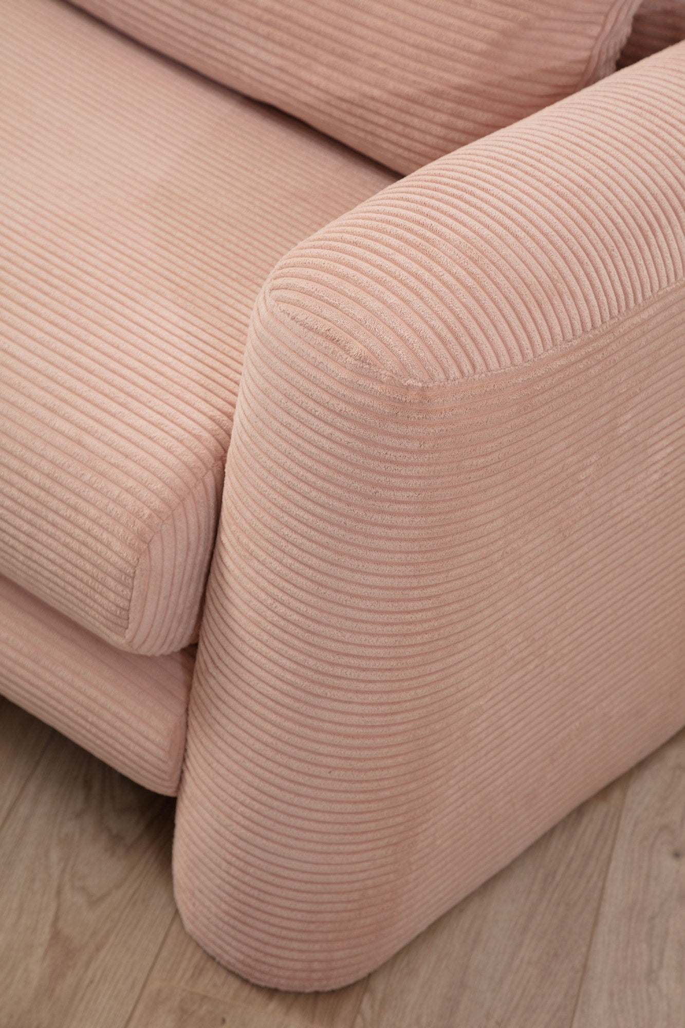 Ecksofa mit Chaiselongue Rechts, 3-Sitzer, aus Stoff, Lily Rosa (2)