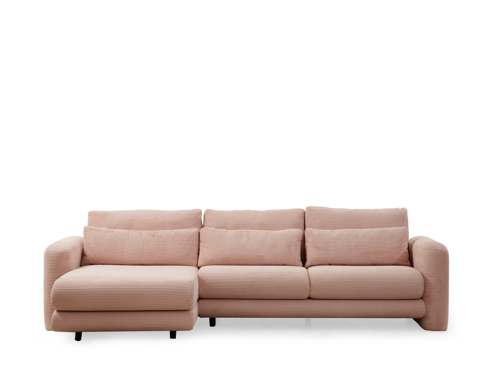 Ecksofa mit Chaiselongue Rechts, 3-Sitzer, aus Stoff, Lily Rosa (3)