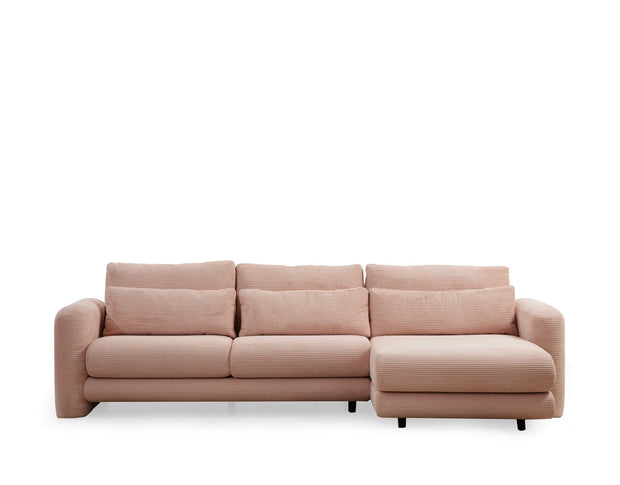 Ecksofa mit Chaiselongue Rechts, 3-Sitzer, aus Stoff, Lily Rosa (3)