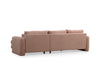 Ecksofa mit Chaiselongue Rechts, 3-Sitzer, aus Stoff, Lily Rosa (5)