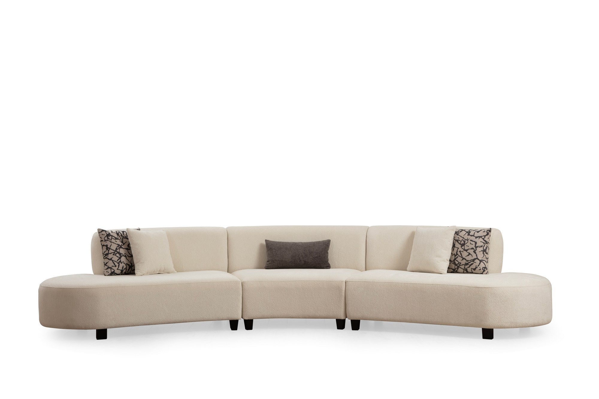 Ecksofa Symmetrisch, 3-Sitzer, aus Stoff, Pars Media Creme (5)