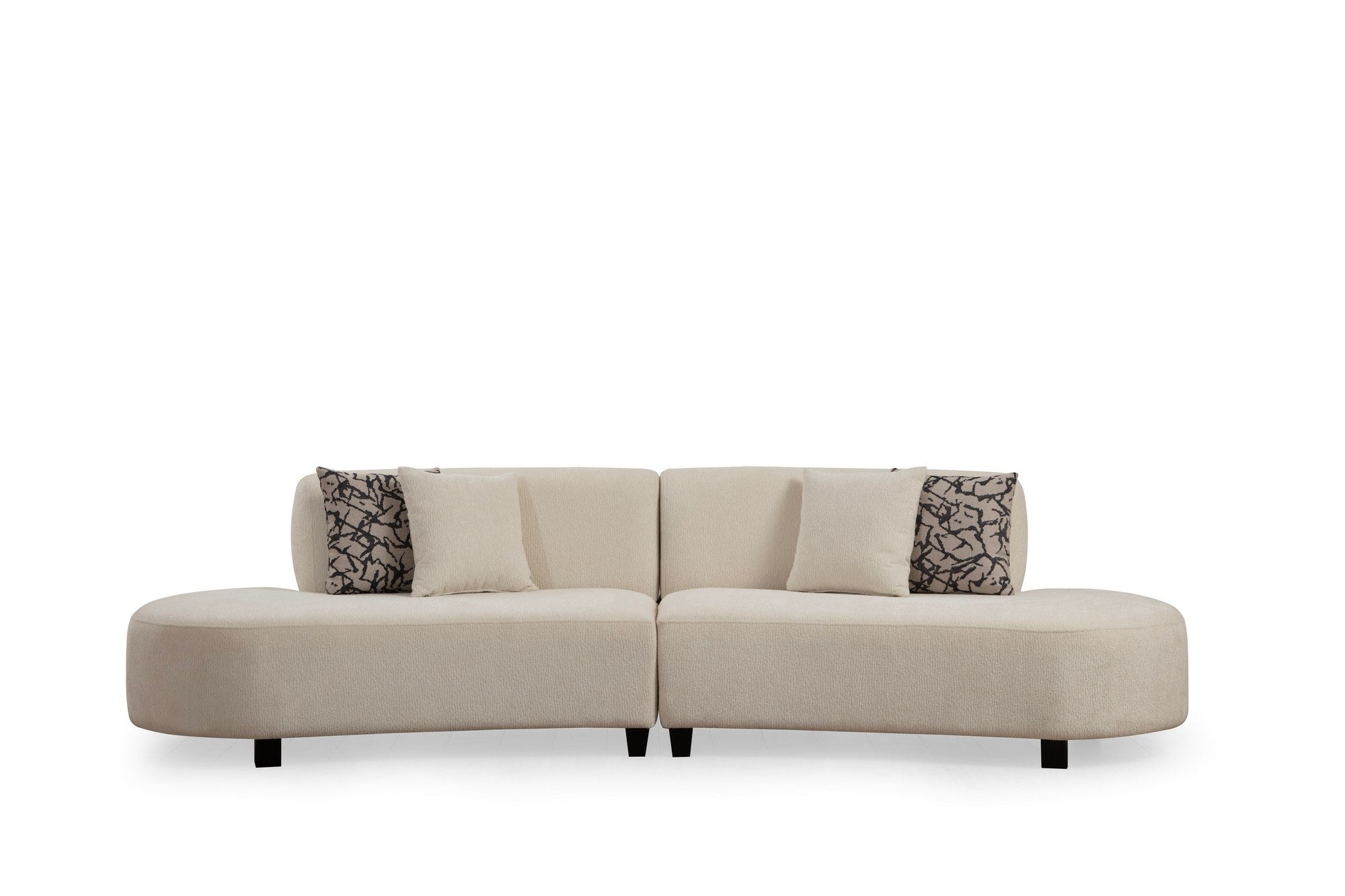 Ecksofa Symmetrisch, 3-Sitzer, aus Stoff, Pars Small Creme (3)