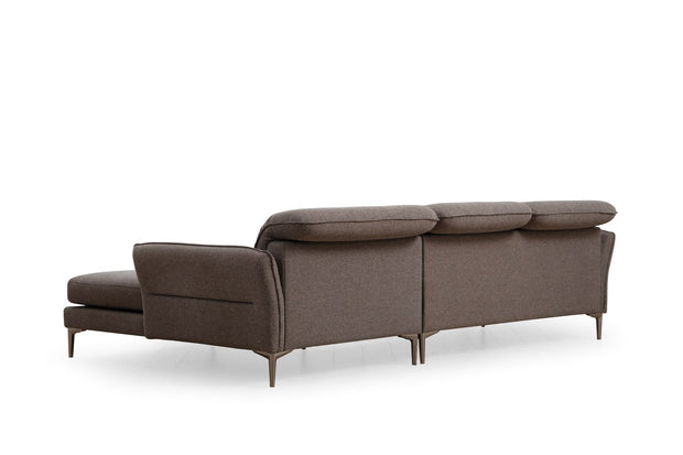 Ecksofa mit Chaiselongue Rechts, 3-Sitzer, aus Stoff, Costor Grau (6)