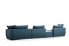 Ecksofa mit Chaiselongue Links, 4-Sitzer, aus Stoff, Maya XL1 Blau (3)