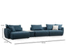 Ecksofa mit Chaiselongue Links, 4-Sitzer, aus Stoff, Maya XL1 Blau (4)