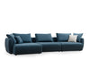 Ecksofa mit Chaiselongue Links, 3-Sitzer, aus Stoff, Maya L1 Blau (2)