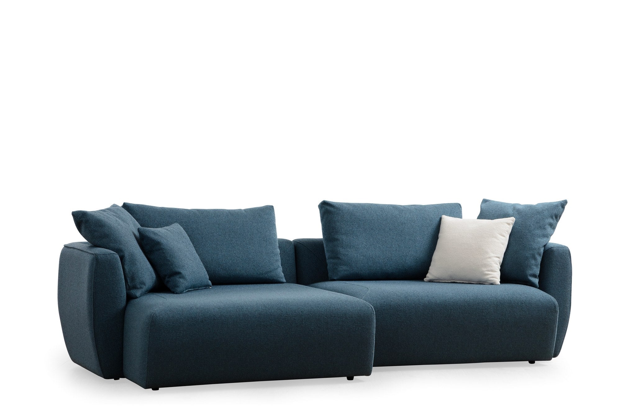 Ecksofa mit Chaiselongue Links, 3-Sitzer, aus Stoff, Maya S1 Blau (2)