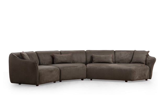 Ecksofa Symmetrisch, 5-Sitzer, aus Stoff, Mentis 2 Braun (2)