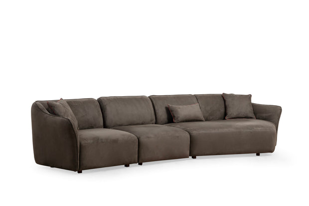 Ecksofa Symmetrisch, 4-Sitzer, aus Stoff, Mentis 3 Braun (2)