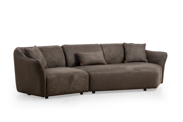 Ecksofa Symmetrisch, 3-Sitzer, aus Stoff, Mentis 4 Braun (2)