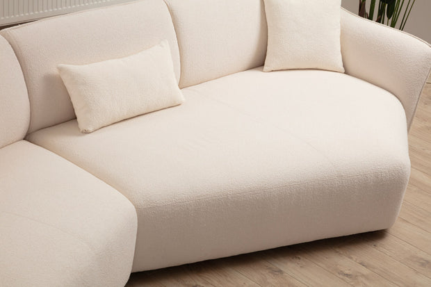 Ecksofa Symmetrisch, 5-Sitzer, aus Stoff, Mentis 5 Creme (2)