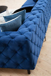 Ecksofa mit Chaiselongue Links, 5-Sitzer, aus Stoff, Como Blau (2)