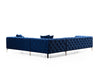 Ecksofa mit Chaiselongue Links, 5-Sitzer, aus Stoff, Como Blau (4)