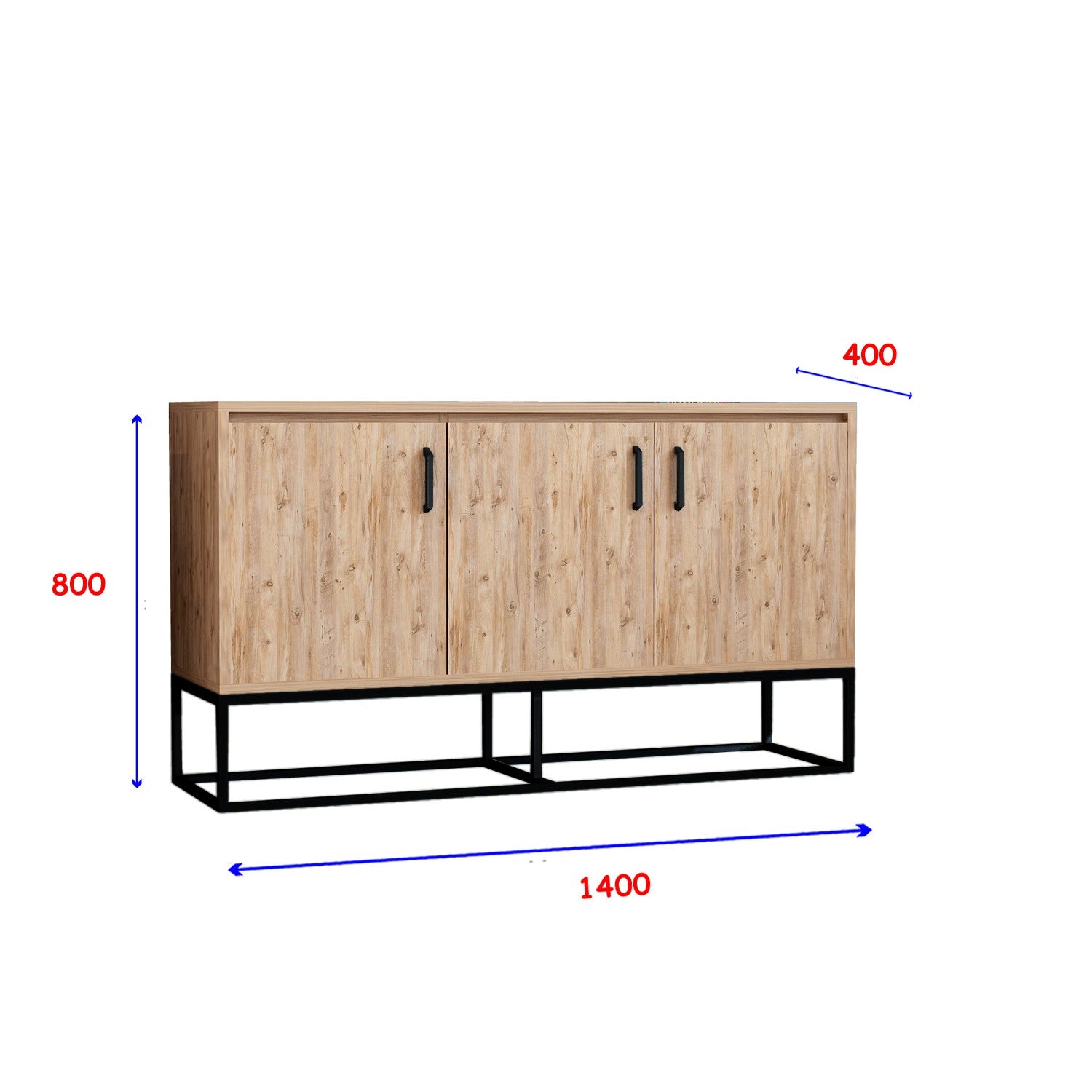 Sideboard mit 3 türen, Aden Kiefer (3)