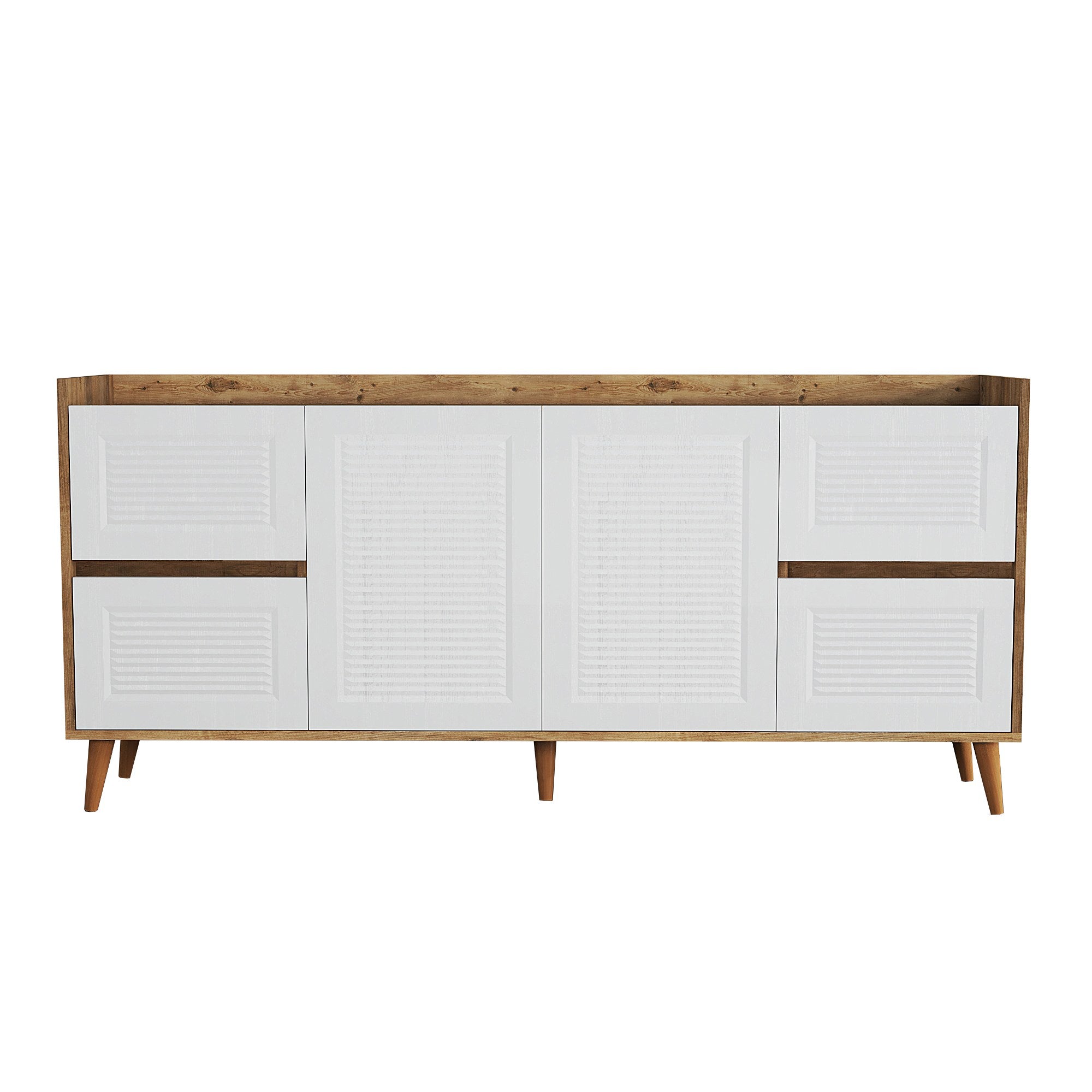 Sideboard mit 4 schubladen und 2 türen, Tiredu 2 Weiß (4)