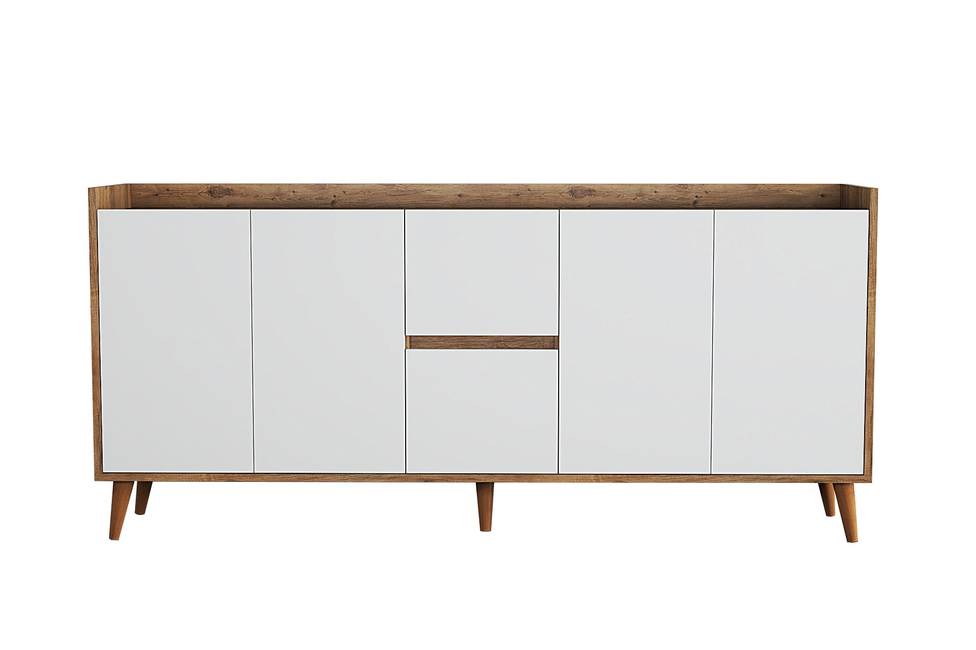 Sideboard mit 2 schubladen und 4 türen, Anite Weiß (4)