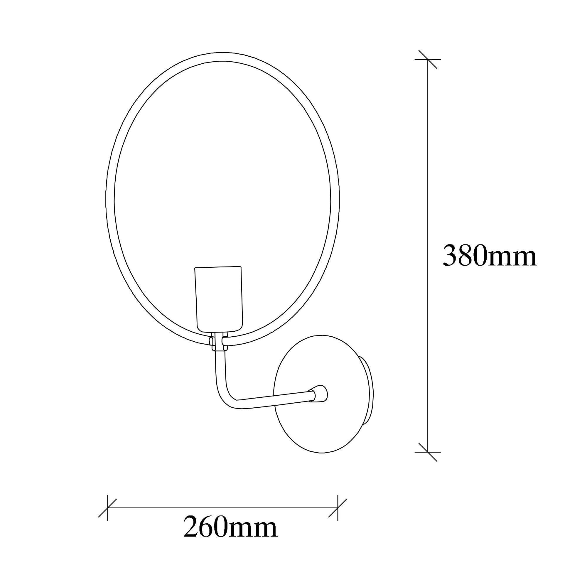 Wandleuchte Circle 3260 Schwarz (2)