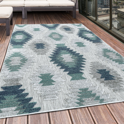 Teppichläufer Bahama 5153 Berber Design Blau (1)