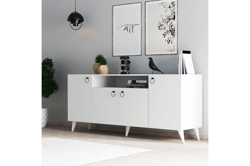 Sideboard mit 4 türen, Karol 0201 Weiß (1)