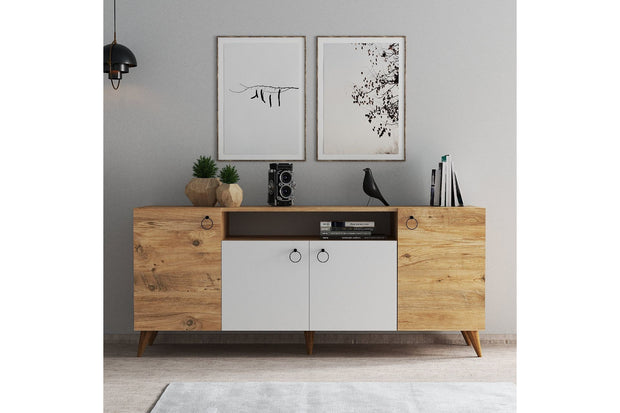 Sideboard mit 4 türen, Karol 0203 Weiß