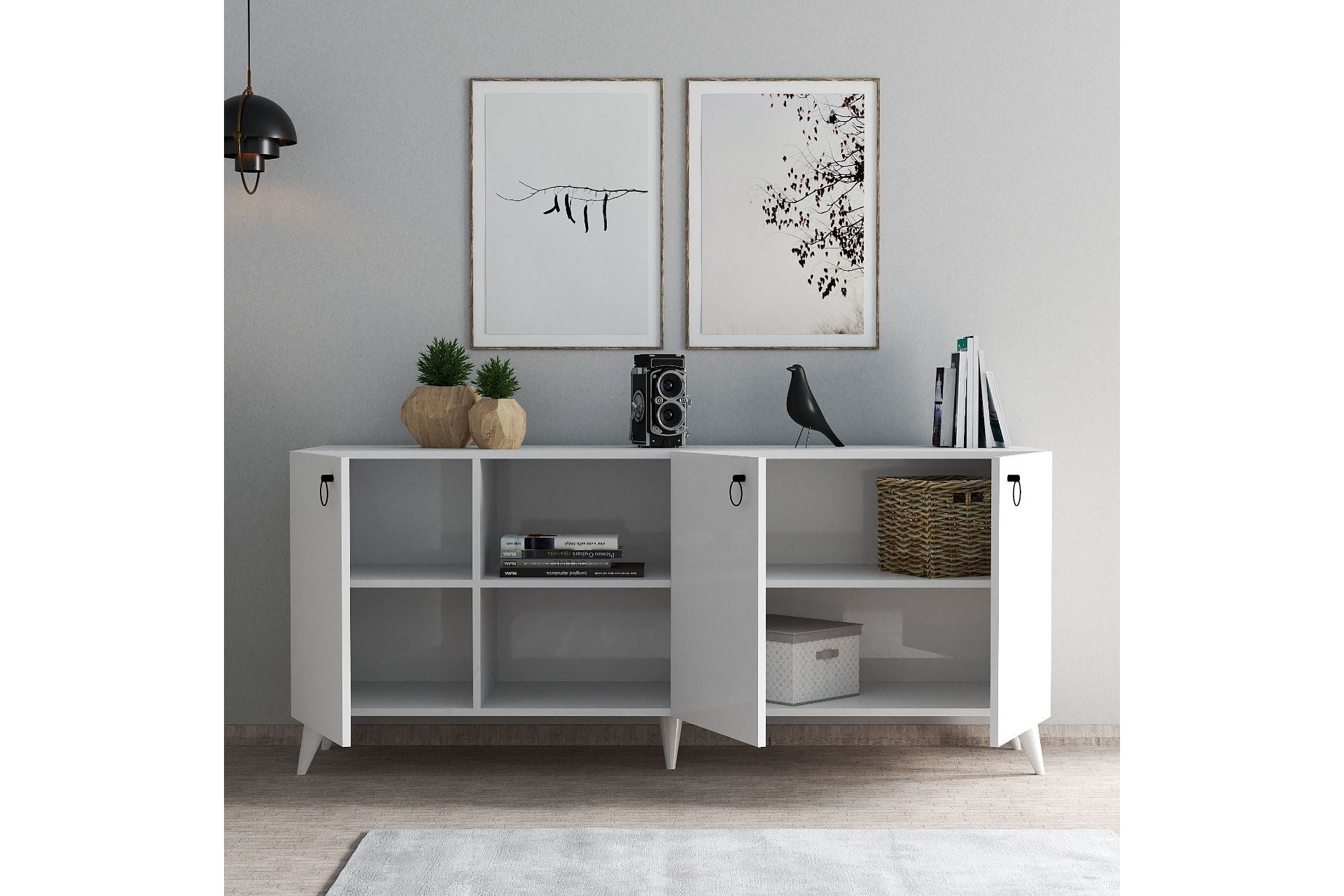 Sideboard mit 3 türen, Karol 0301 Weiß (2)