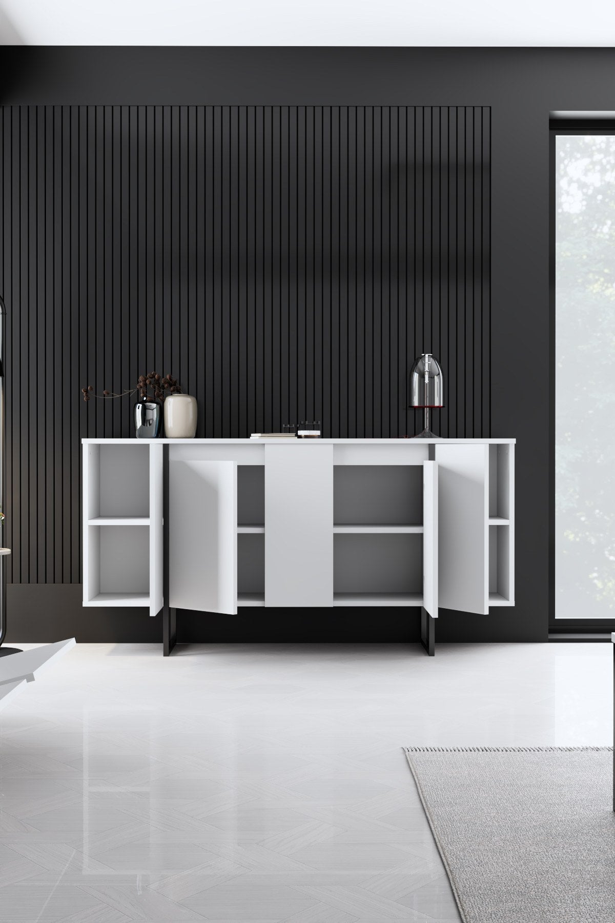 Sideboard mit 4 türen, Luxe Weiß (4)