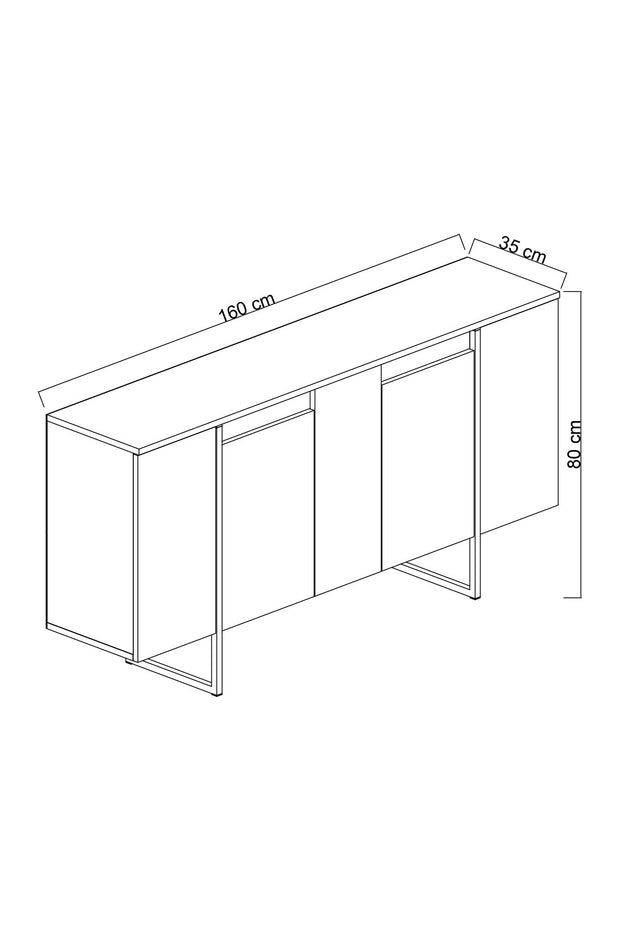 Sideboard mit 4 türen, Luxe Weiß (5)