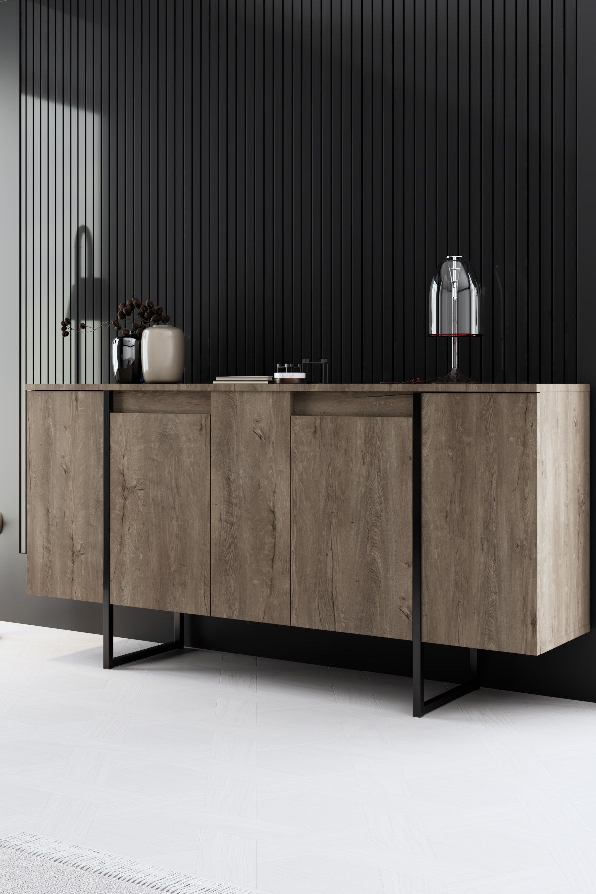 Sideboard mit 4 türen, Luxe Nussbaum