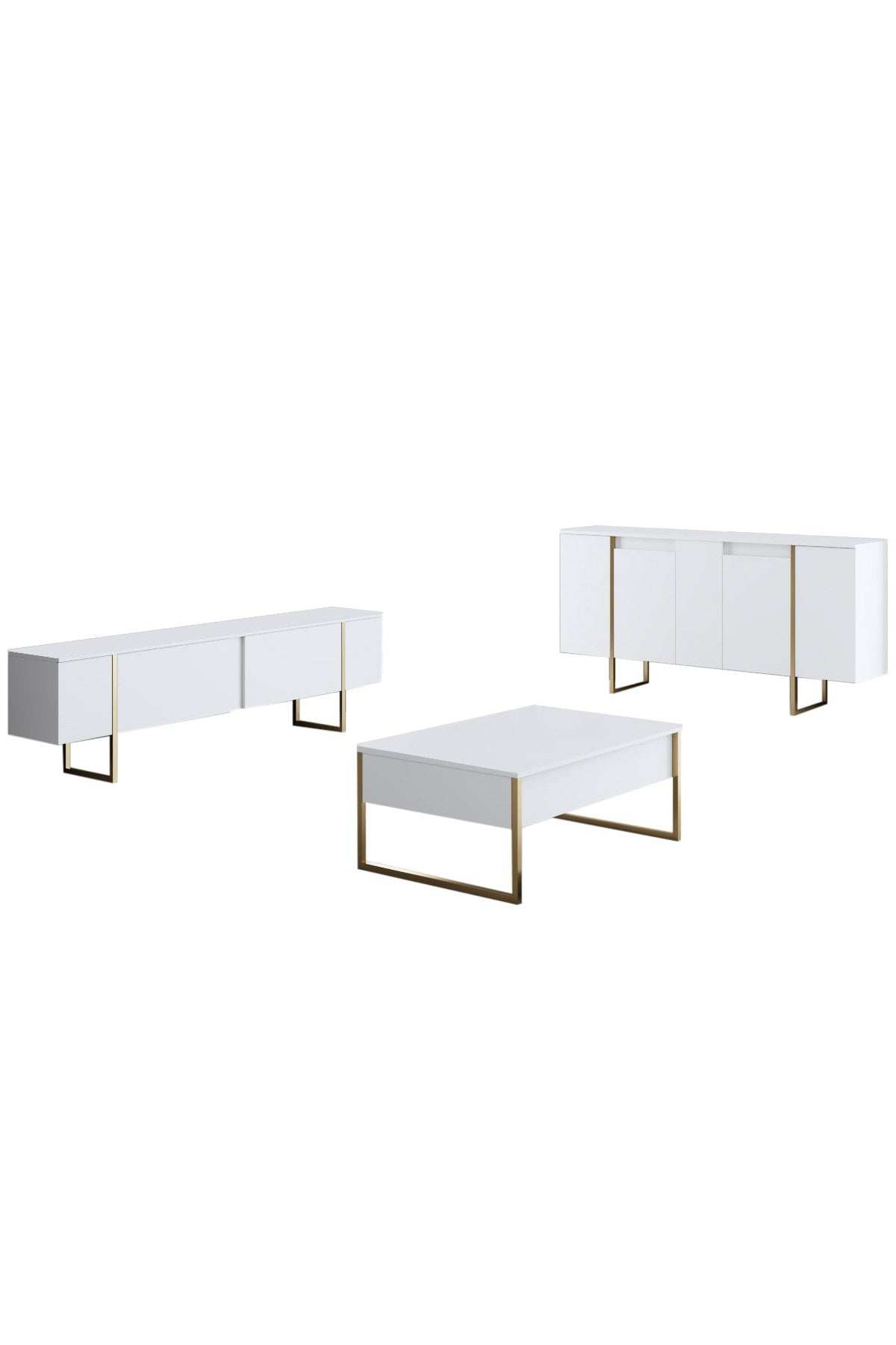 Sideboard mit 4 türen, Luxe Weiß (9)