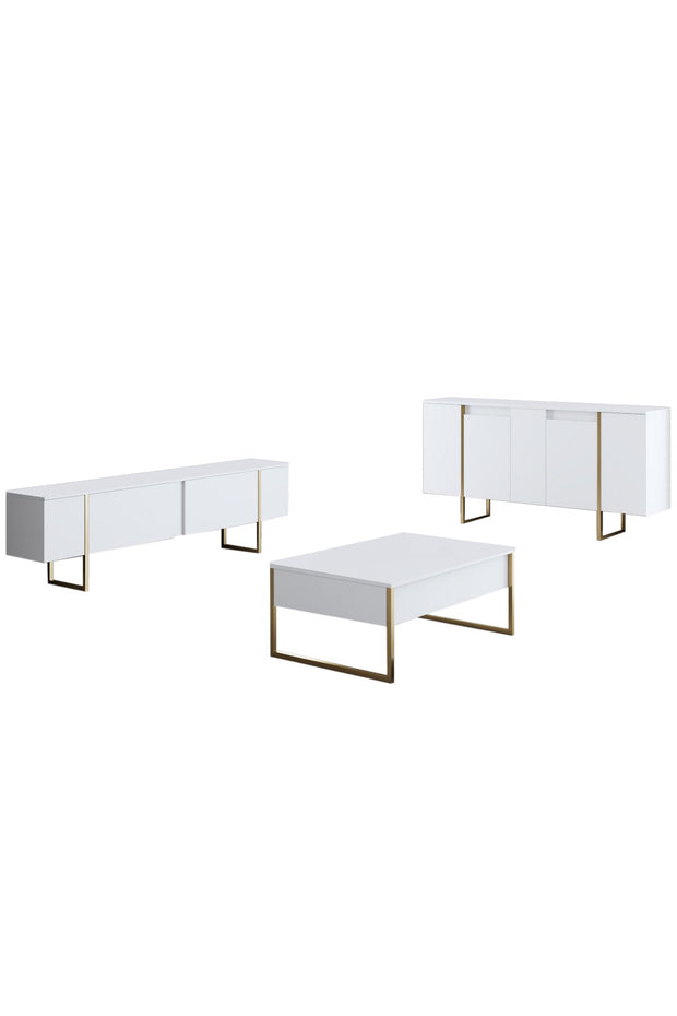 Sideboard mit 4 türen, Luxe Weiß (9)