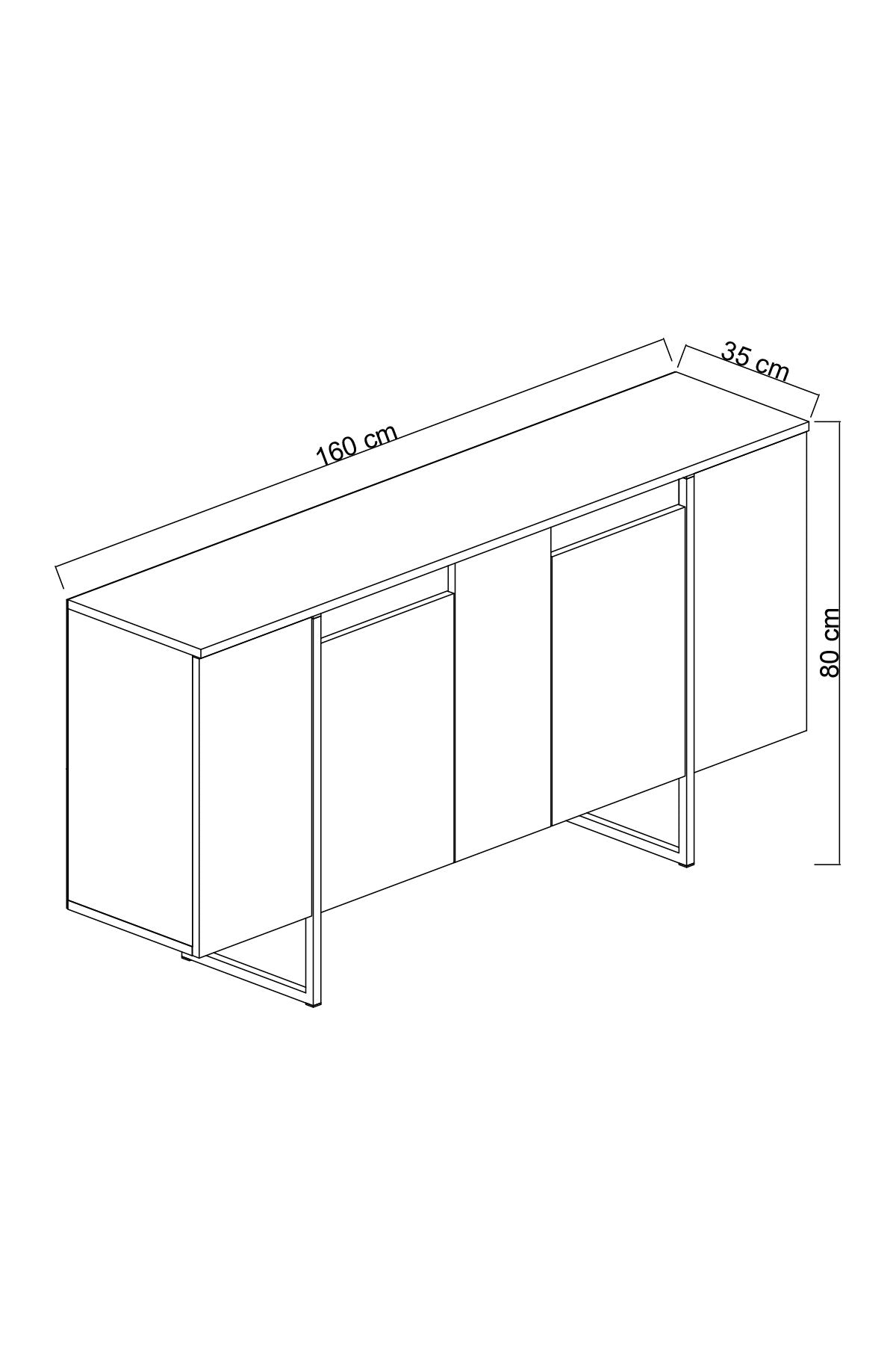 Sideboard mit 4 türen, Luxe Weiß (5)