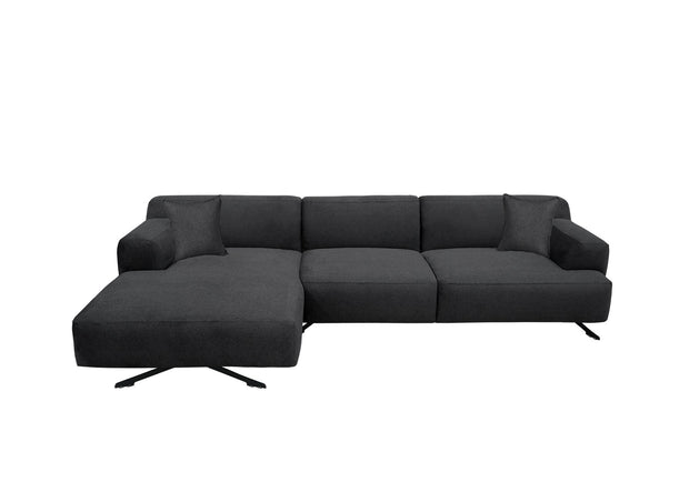 Ecksofa mit Chaiselongue Links, 4-Sitzer, aus Stoff, Maria Grau (1)