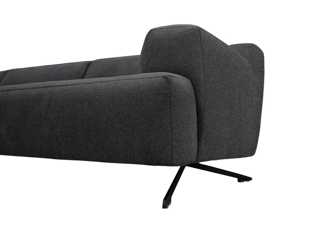 Ecksofa mit Chaiselongue Links, 4-Sitzer, aus Stoff, Maria Grau (2)