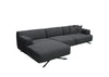 Ecksofa mit Chaiselongue Links, 4-Sitzer, aus Stoff, Maria Grau (3)