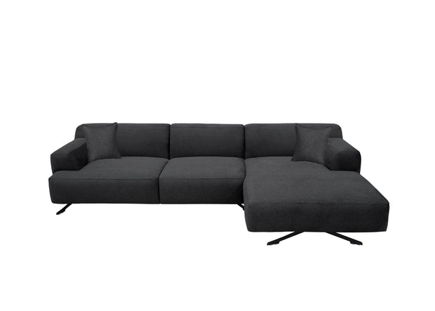 Ecksofa mit Chaiselongue Rechts, 4-Sitzer, aus Stoff, Maria Grau (1)