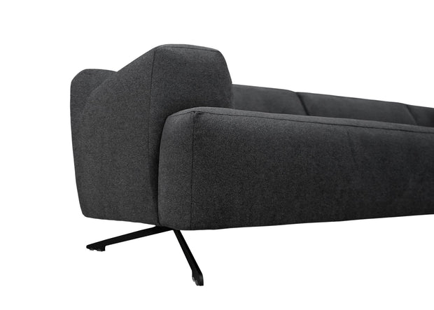 Ecksofa mit Chaiselongue Rechts, 4-Sitzer, aus Stoff, Maria Grau (2)