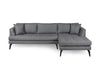 Ecksofa mit Chaiselongue Rechts, 4-Sitzer, aus Stoff, Bobo Grau (1)