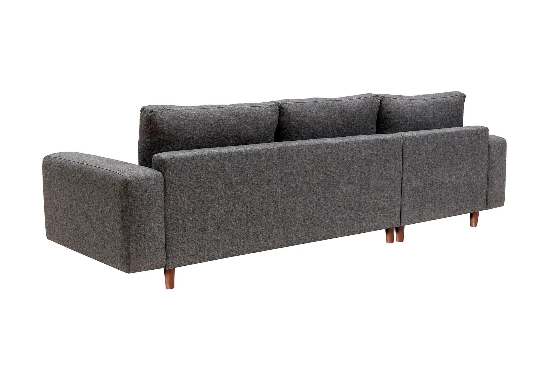 Ecksofa mit Chaiselongue Links, 4-Sitzer, aus Stoff, Berlin Grau (9)