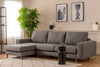 Ecksofa mit Chaiselongue Links, 4-Sitzer, aus Stoff, Berlin Grau