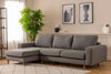 Ecksofa mit Chaiselongue Links, 4-Sitzer, aus Stoff, Berlin Grau (2)