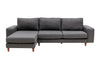 Ecksofa mit Chaiselongue Links, 4-Sitzer, aus Stoff, Berlin Grau (7)