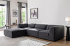 Ecksofa mit Chaiselongue Links, 4-Sitzer, aus Stoff, Alpha Anthrazit