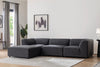 Ecksofa mit Chaiselongue Links, 4-Sitzer, aus Stoff, Alpha Anthrazit (1)