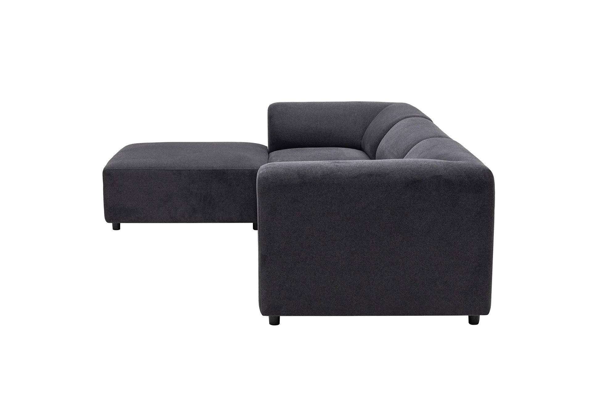 Ecksofa mit Chaiselongue Links, 4-Sitzer, aus Stoff, Alpha Anthrazit (5)