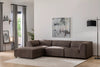 Ecksofa mit Chaiselongue Links, 4-Sitzer, aus Stoff, Alpha Braun (2)