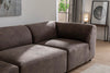 Ecksofa mit Chaiselongue Links, 4-Sitzer, aus Stoff, Alpha Braun (4)