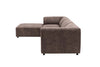 Ecksofa mit Chaiselongue Links, 4-Sitzer, aus Stoff, Alpha Braun (7)